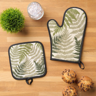 Woodland Ferns  Oven Mitt & Pot Holder Set