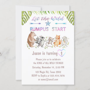 Woodland First Birthday Tropical Forest Invitation