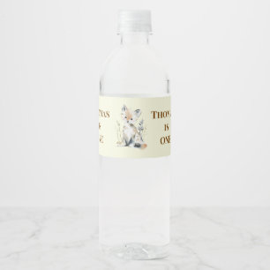 Woodland First Birthday Water Bottle Labels