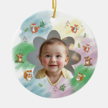 Woodland First Christmas Photo decoration
