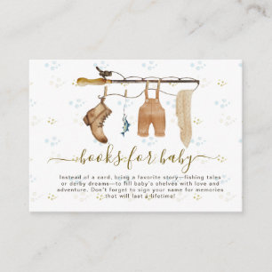 Woodland Fishing Theme Books for Baby Shower Card 