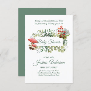 Woodland Flora and Fauna BABY SHOWER Invites