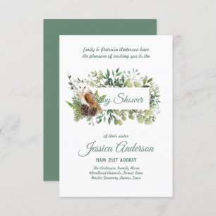 Woodland Flora and Fauna BABY SHOWER Invites