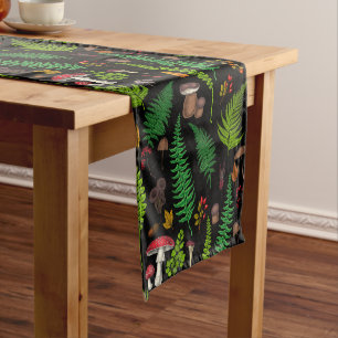 Woodland flora and fauna short table runner