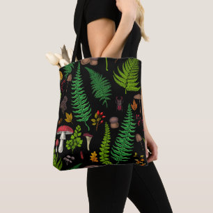 Woodland flora and fauna tote bag