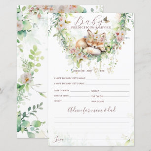 Woodland Floral Baby Predictions & Advice Game