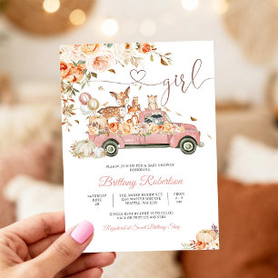 Woodland Floral Baby Shower Invitation