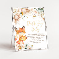 Woodland Floral Fox Baby Shower Don't Say Baby