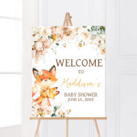 Woodland Floral Fox Baby Shower Welcome