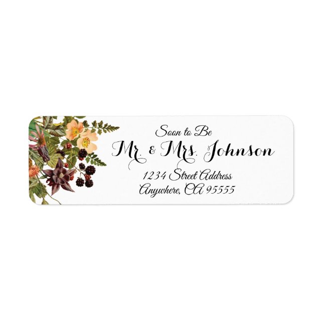 Woodland Floral Small Address Labels (Front)
