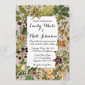 Woodland Floral Wedding Invitation