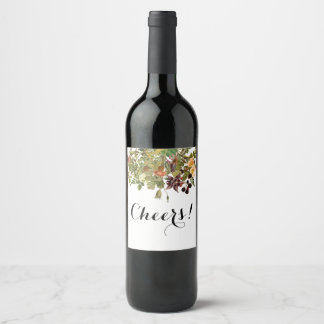 Woodland Floral Wine Label