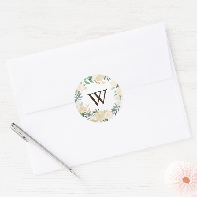 Woodland Floral Wreath Thank You Stickers (Envelope)