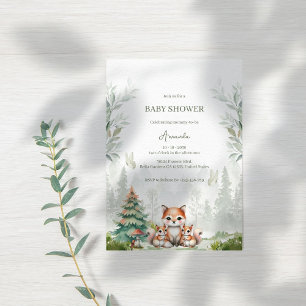 Woodland Forest Animal Baby Shower Invitation