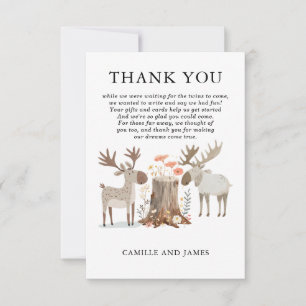 Woodland Forest Animal Twins Baby Shower Thank You