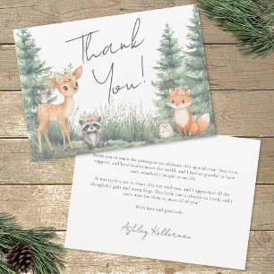 Woodland Forest Animals Adventure Baby Shower Thank You Card