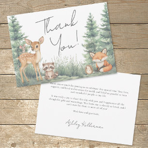 Woodland Forest Animals Adventure Baby Shower Thank You Card