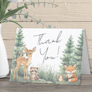 Woodland Forest Animals Adventure Baby Shower Thank You Card