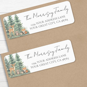 Woodland Forest Animals Adventure Return Address Label