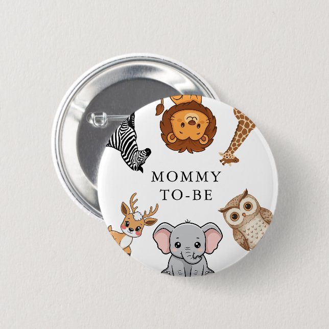 Woodland Forest Animals Baby Shower 6 Cm Round Badge (Front & Back)