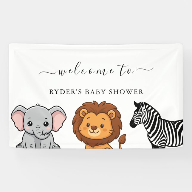 Woodland Forest Animals Baby Shower Banner (Horizontal)