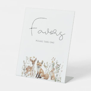 Woodland Forest Animals Baby Shower Favours Pedestal Sign