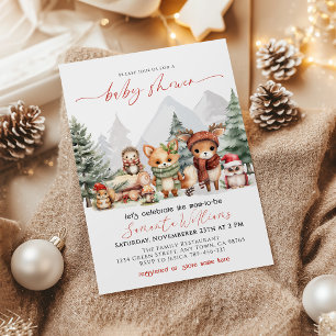 Woodland Forest Animals Baby Shower Invitation