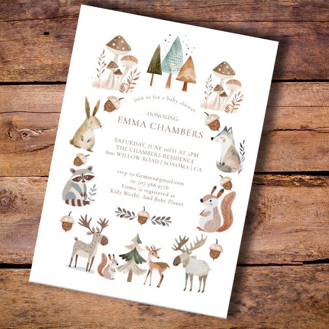 Woodland Forest Animals Baby Shower  Invitation (Creator Uploaded)