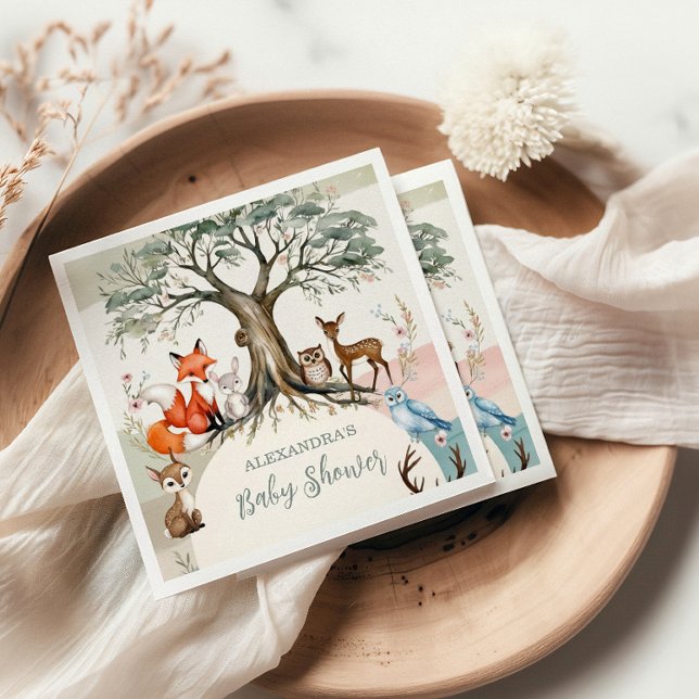 Woodland Forest Animals Baby Shower Napkin (Creator Uploaded)