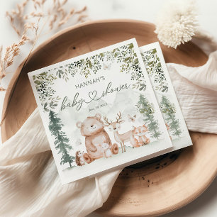 Woodland Forest Animals Baby Shower Napkin