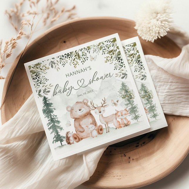 Woodland Forest Animals Baby Shower Napkin (Creator Uploaded)