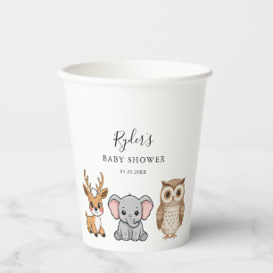Woodland Forest Animals Baby Shower Paper Cups