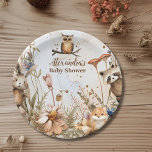 Woodland Forest Animals Baby Shower Paper Plate<br><div class="desc">Bring the enchantment of the forest to your baby shower with our Woodland Forest Animals Baby Shower Paper Plates. These charming plates feature delightful illustrations of woodland creatures amidst a lush forest backdrop, adding a whimsical touch to your celebration. Crafted with attention to detail, our paper plates capture the playful...</div>