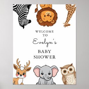 Woodland Forest Animals Baby Shower Poster