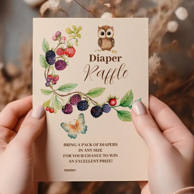 Woodland Forest Animals Baby Shower Raffle Diapper Enclosure Card (Creator Uploaded)