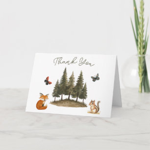Woodland Forest Animals Baby Shower Thank You Card