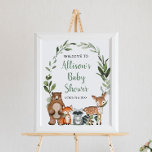 Woodland forest animals baby shower welcome sign<br><div class="desc">For more advanced customization of this design,  simply select the "Customize It" button above!</div>