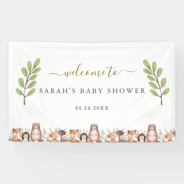 Woodland Forest Animals Banner (Horizontal)