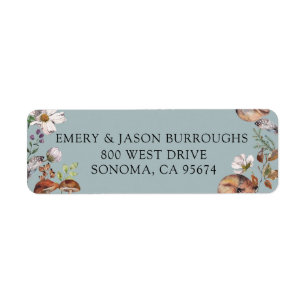 Woodland Forest Animals Blue Baby Shower Address Return Address Label