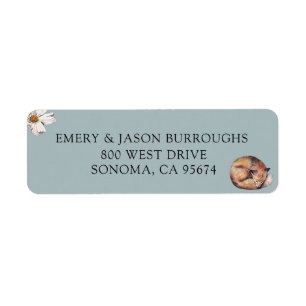 Woodland Forest Animals Blue Baby Shower Address Return Address Label
