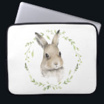 Woodland Forest Animals Bunny Name Watercolor  Laptop Sleeve<br><div class="desc">Cute bunny rabbit laptop sleeve.</div>