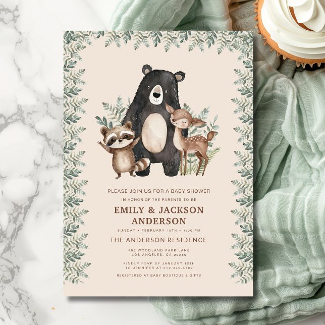 Woodland Forest Animals Couples Baby Shower Invitation (Creator Uploaded)