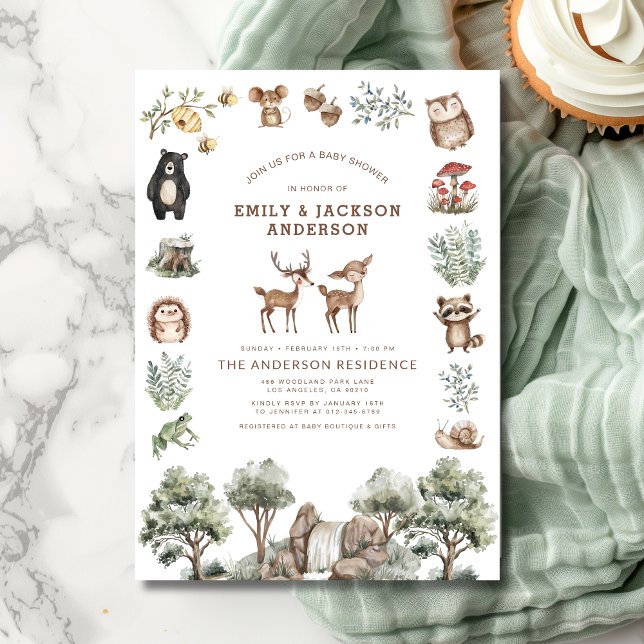 Woodland Forest Animals Couples Baby Shower Invitation (Creator Uploaded)