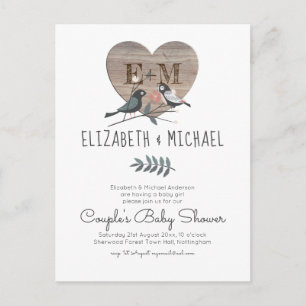 Woodland Forest Animals Couples BABY SHOWER Postcard
