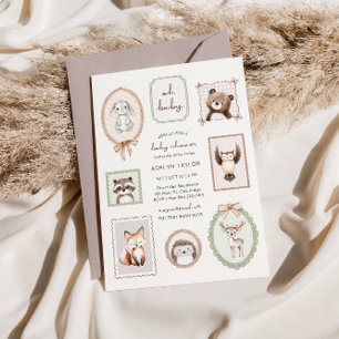 Woodland Forest Animals Gender Neutral Baby Shower Invitation