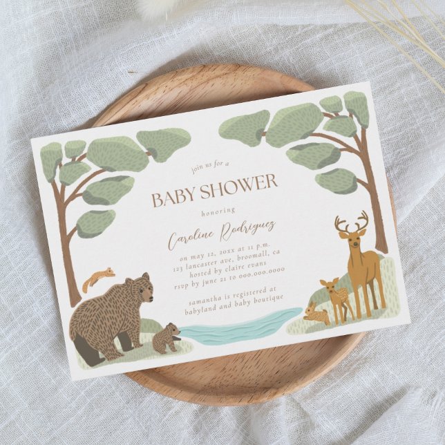 Woodland Forest Animals Gender Neutral Baby Shower Invitation (Creator Uploaded)