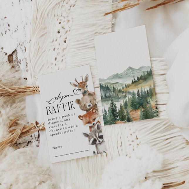 Woodland Forest Animals Modern Baby Shower Enclosure Card (Creator Uploaded)