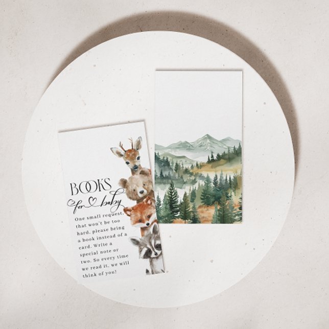 Woodland Forest Animals Modern Books For Baby Enclosure Card (Creator Uploaded)