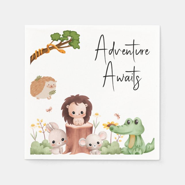 Woodland Forest Animals  Napkin (Front)