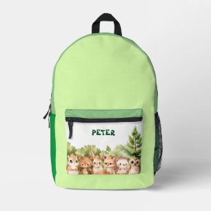 Woodland Forest Animals Printed Backpack